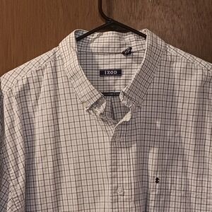 IZOD XXL Mens Plaid‎ Checkered Button Down Shirt Long Sleeve Casual